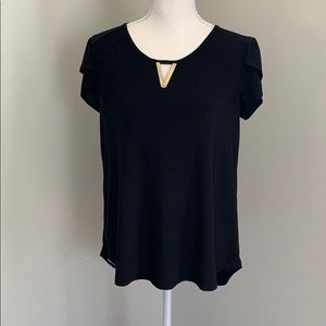 women’s black v neck blouse